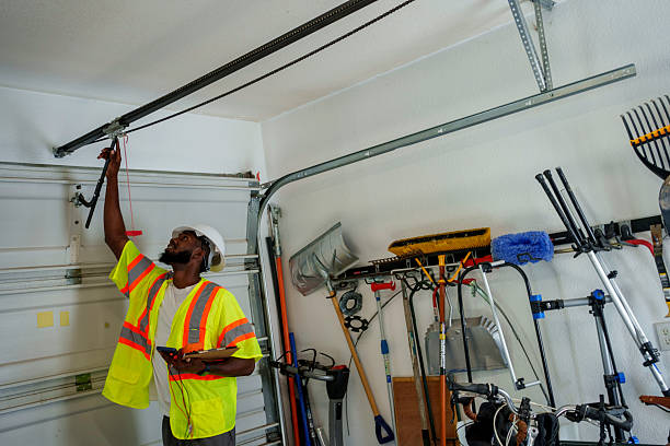 Professional Garage Door Panel Replacement technician working in Providence County County, RI